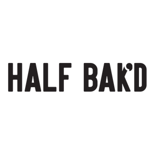 Half Bak'd logo — stocked at Smoke Factory, Alpharetta GA